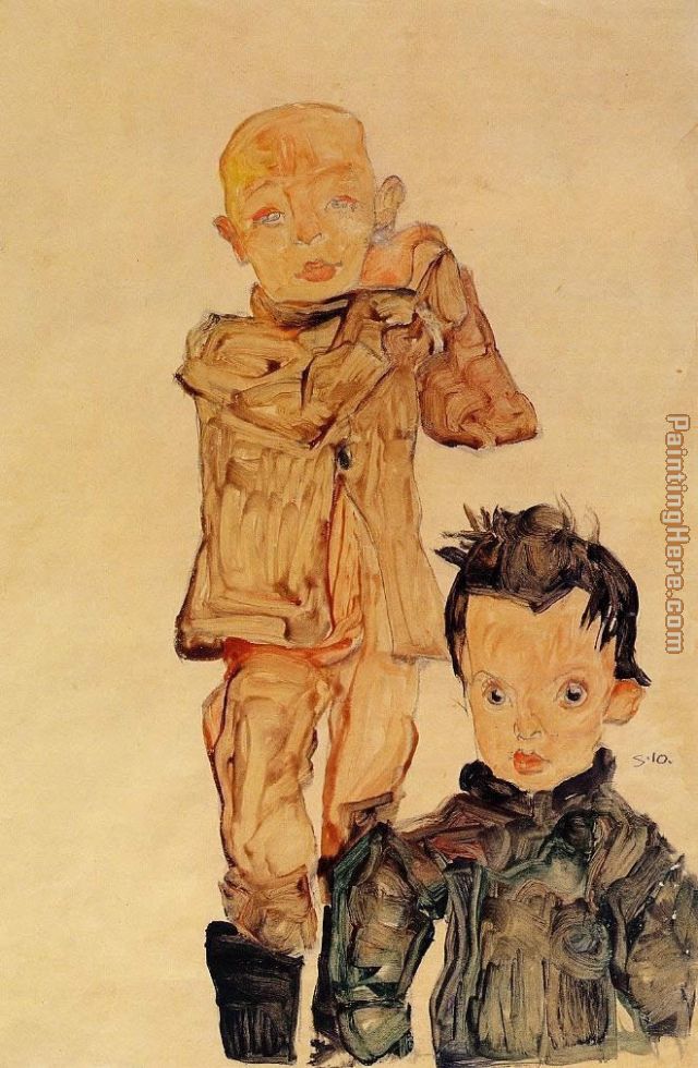 Egon Schiele Two Boys